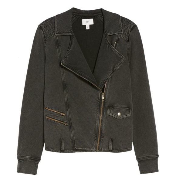 ❤️SOLD❤️Nordstrom BP Grey Wash Moto Jacket - Picture 5 of 8